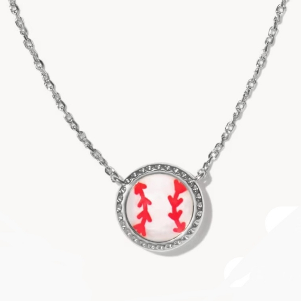 Kendra Scott Baseball Silver Short Pendant Necklace - Picture 7 of 7